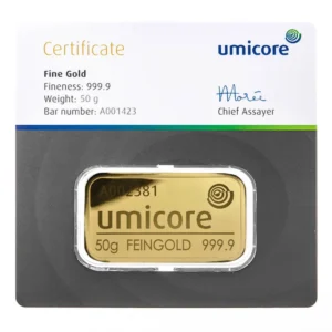 50g Gold Bar Umicore