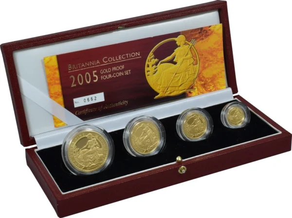 2005 Proof Gold Britannia 4 Coin Set Boxed