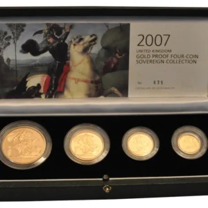 2007 Proof Gold Sovereign 4 Coin Set Boxed
