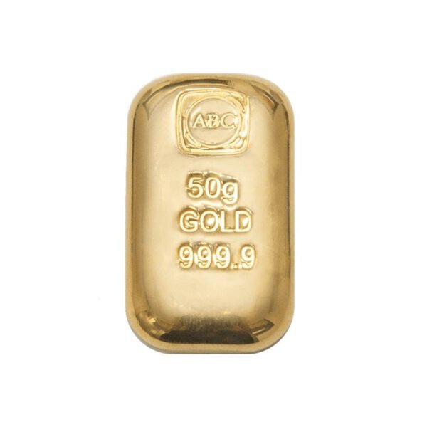 50g ABC Bullion Gold Cast Bar 999.9