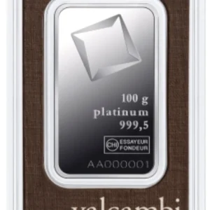 100g Platinum Bar Valcambi Minted